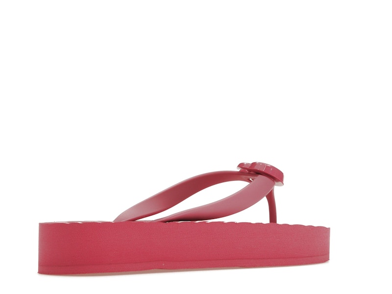 Gucci Chevron Thong Sandal Pink Rubber