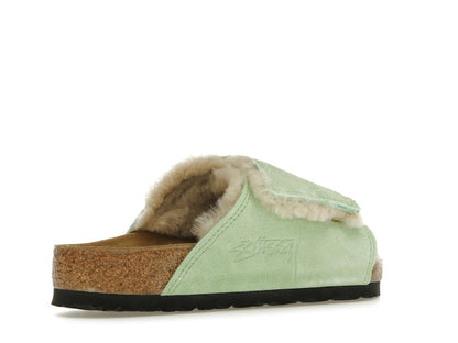 Birkenstock Solana Shearling Slide Stussy Washed Green