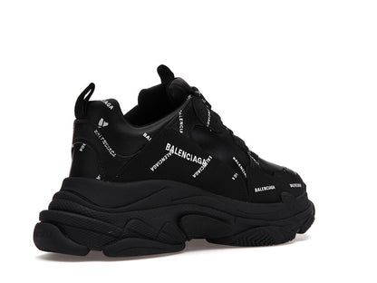 Balenciaga Triple S Allover Logo Black
