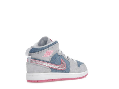 Jordan 1 Mid SE Denim Sequin (PS)