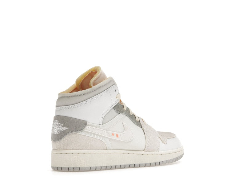 Jordan 1 Mid SE Craft Inside Out White Grey (GS)