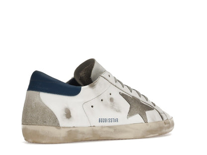 Golden Goose Super-Star White Royal Blue Grey Suede Patch