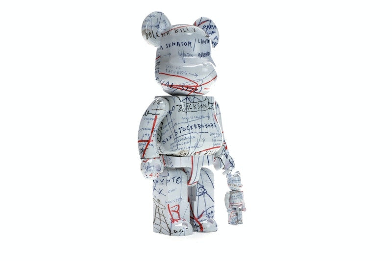 Bearbrick Jean-Michel Basquiat 2 100% & 400% Set White