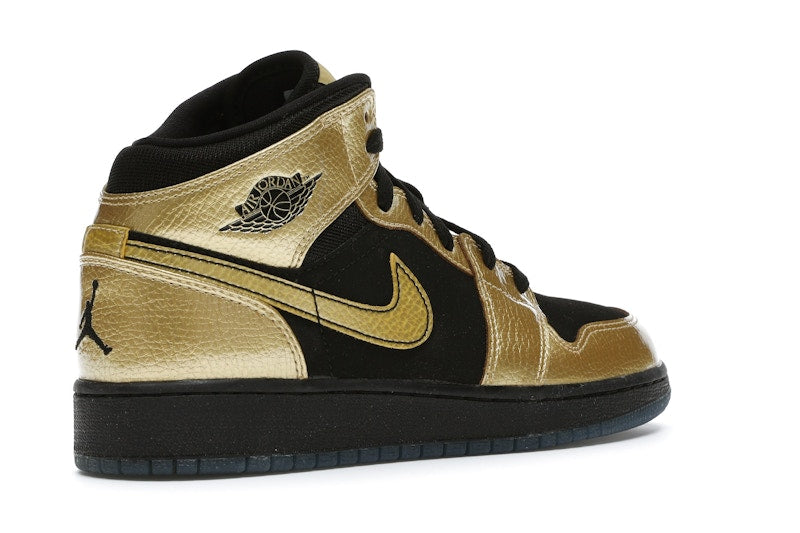 Jordan 1 Mid Metallic Gold Coin Black (GS)
