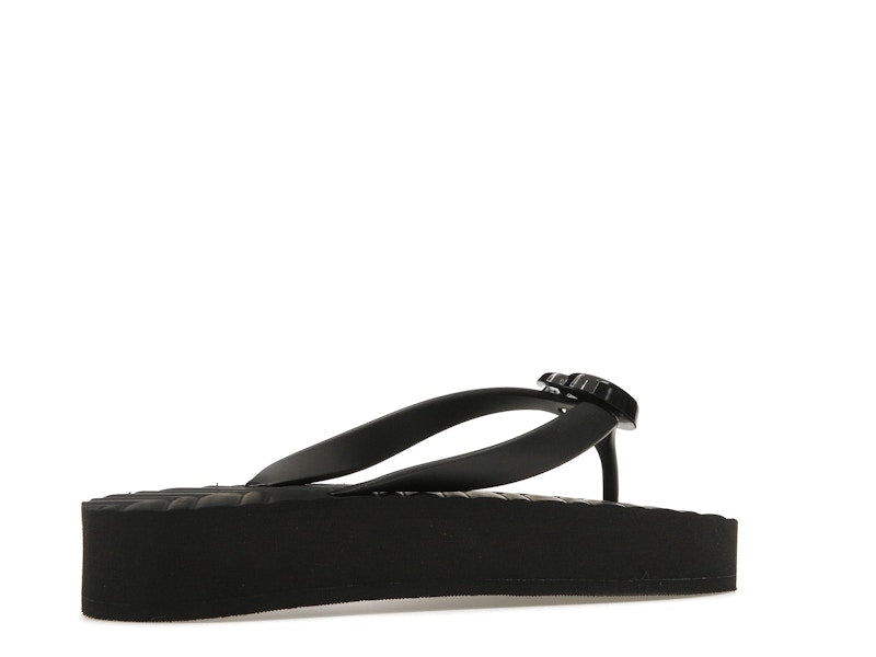 Gucci Chevron Thong Sandal Black Rubber