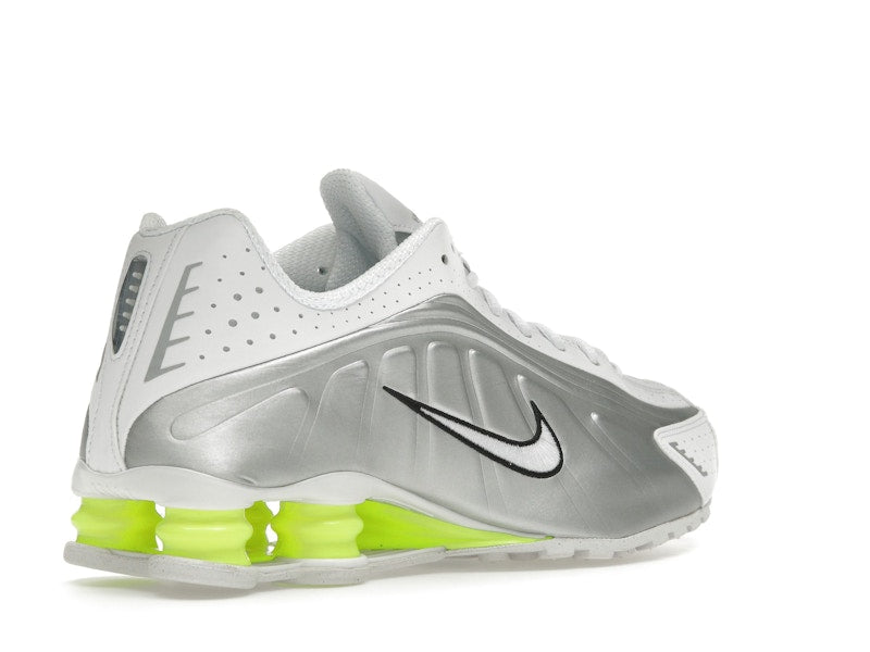 Nike Shox R4 White Metallic Silver Volt (Women's)