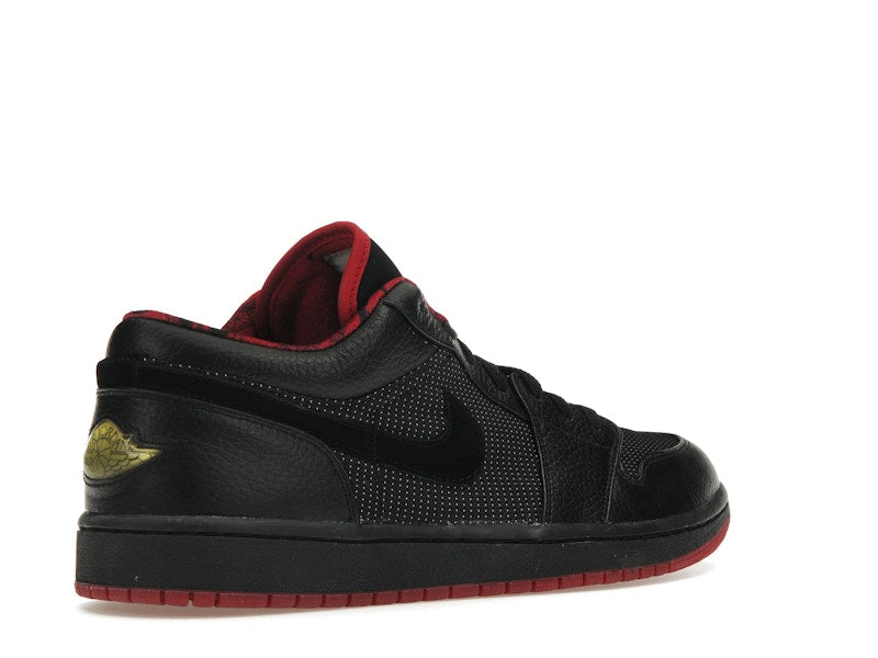 Jordan 1 Retro Low Black Metallic Silver Varsity Red