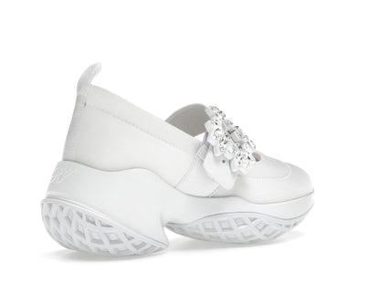Roger Vivier Viv' Run Babies White Crystal Buckle (Women's)