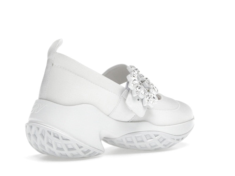 Roger Vivier Viv' Run Babies White Crystal Buckle (Women's)