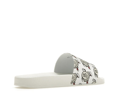 Moncler Basile Slide Logo Print White