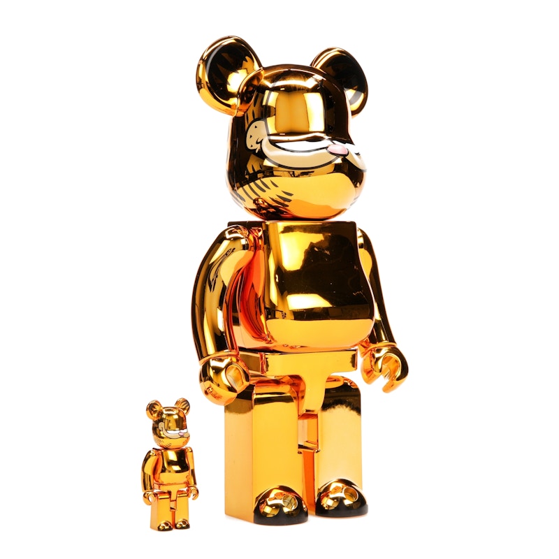 Bearbrick Garfield 100% & 400% Set Gold Chrome Ver.