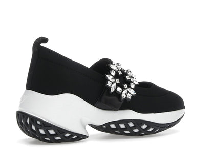 Roger Vivier Viv' Run Babies Black White Crystal Buckle (Women's)