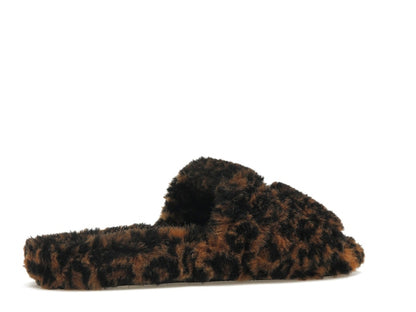 Balenciaga Furry Slide Leopard Brown Black