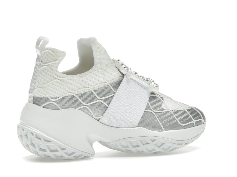 Roger Vivier Viv' Run Fabric Silver Crystal Buckle (Women's)