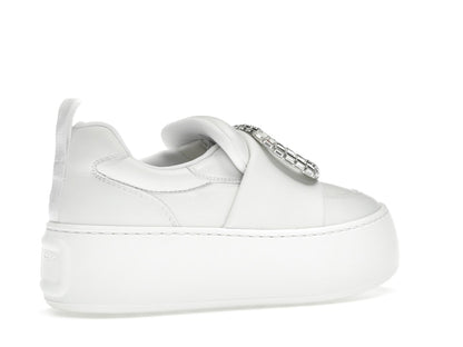 Roger Vivier Viv' Up White Crystal Buckle (Women's)