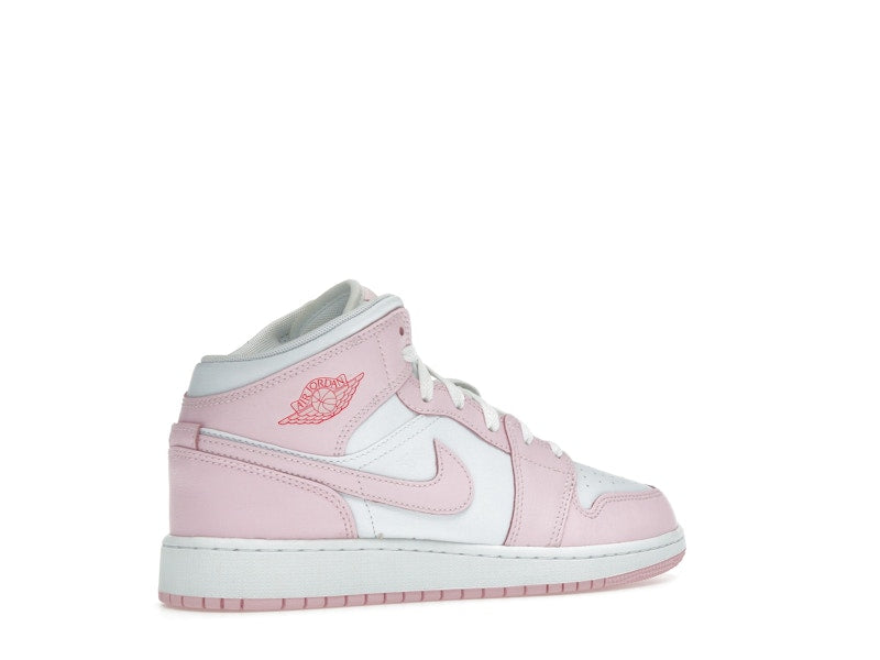 Jordan 1 Mid Pink Foam Fire Red (GS)