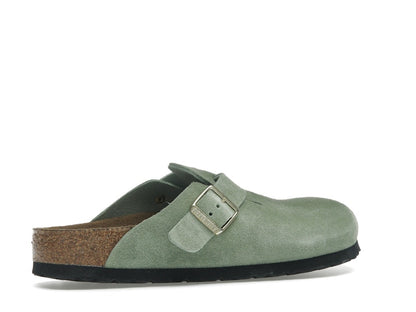 Birkenstock Boston Soft Footbed Suede Green Tea (Narrow Fit)
