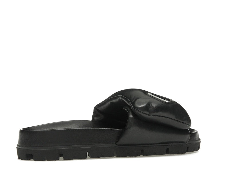 Prada Soft Padded 20mm Slide Sandal Black Nappa Leather