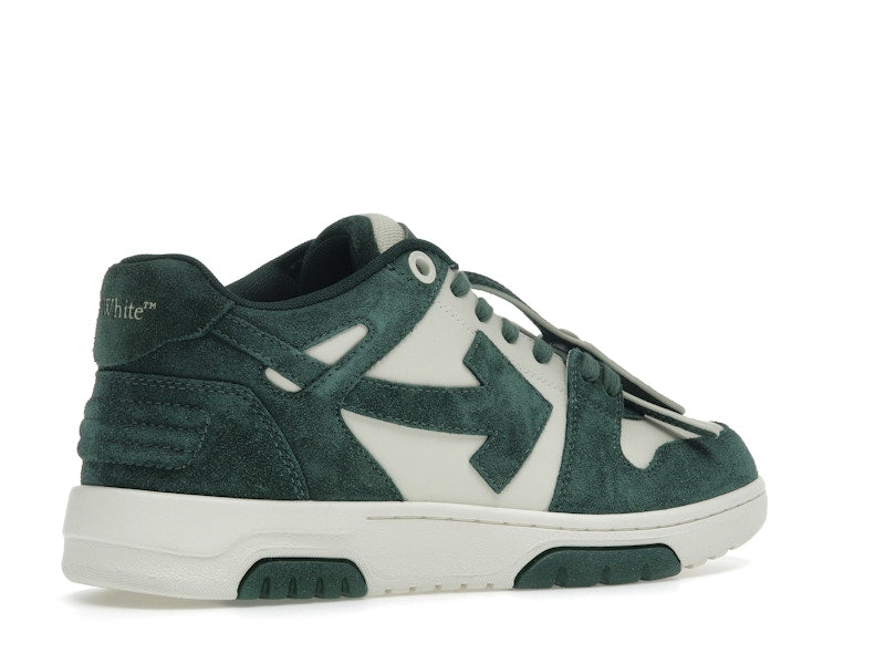 OFF-WHITE Out Of Office "OOO" Low Tops Jet Green Ecru Suede