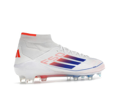 adidas F50 Elite Mid FG Cloud White Lucid Blue Solar Red (Women's)