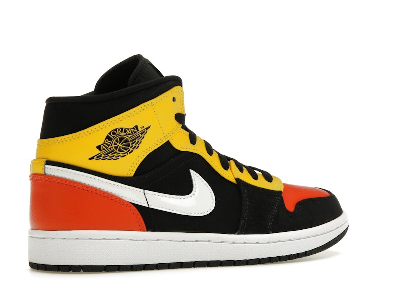 Jordan 1 Mid Black Amarillo Orange