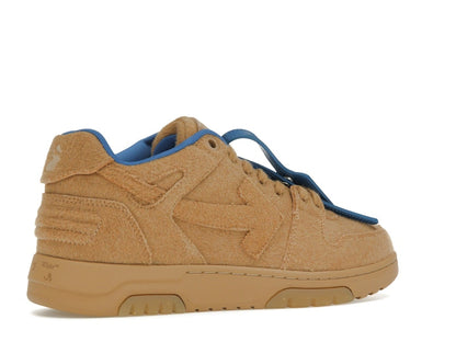 OFF-WHITE Out Of Office OOO Low Tops Camel Blue Wool