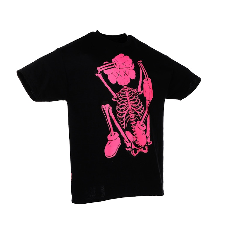 KAWS SKELETON NEW FICTION T-shirt Pink
