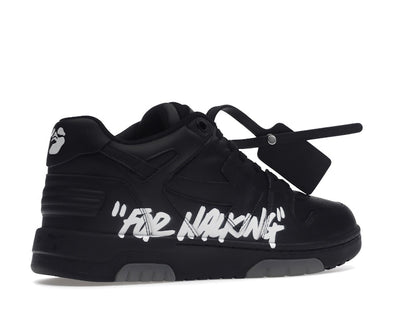 OFF-WHITE Out Of Office OOO "For Walking" Low Tops Black White