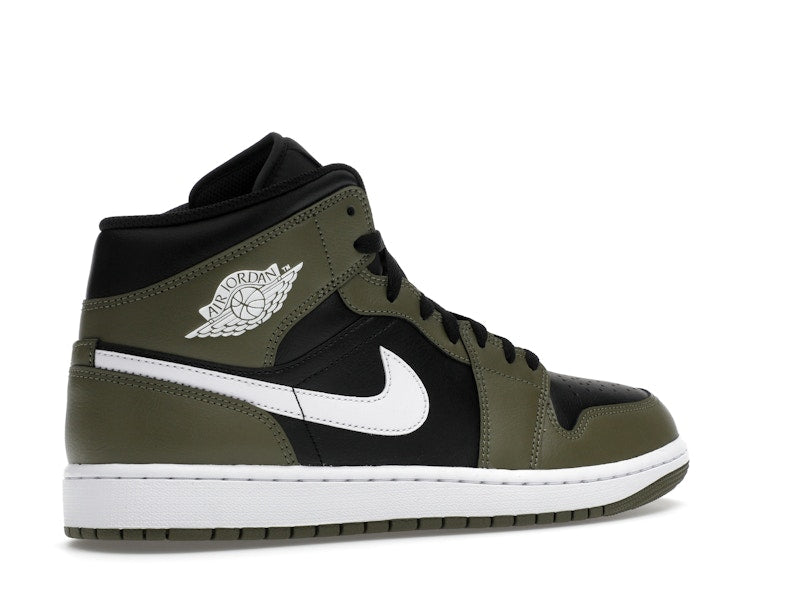 Jordan 1 Mid Black White Olive