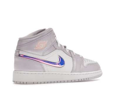 Jordan 1 Mid SE Barely Grape Iridescent Swoosh (GS)