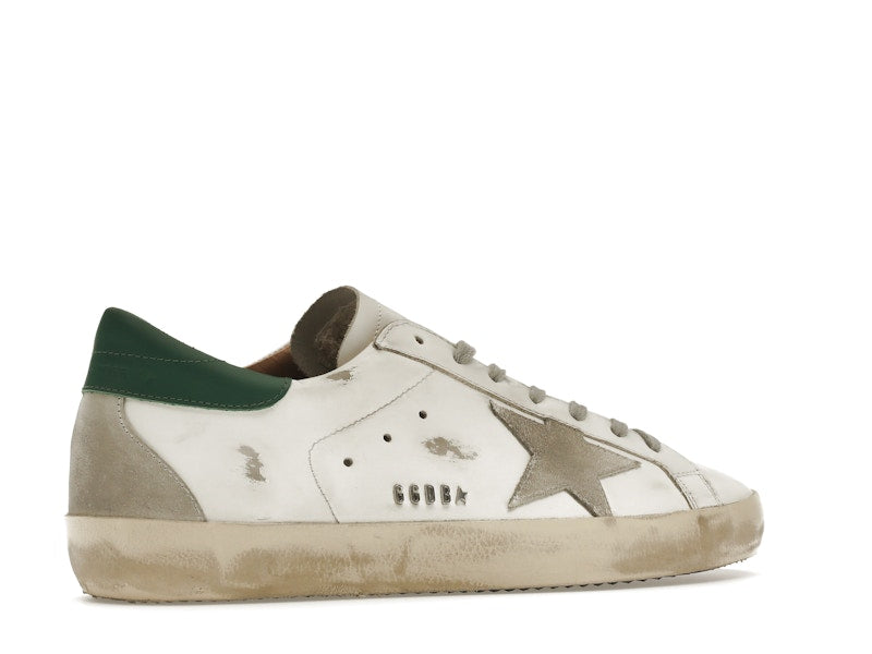 Golden Goose Super-Star White Green Grey Suede Patch