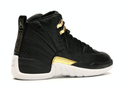 Jordan 12 Retro Black Metallic Gold White (Women's)