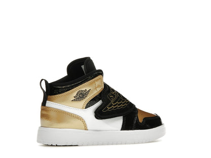 Sky Jordan 1 Mid Black Metallic Gold White (PS)