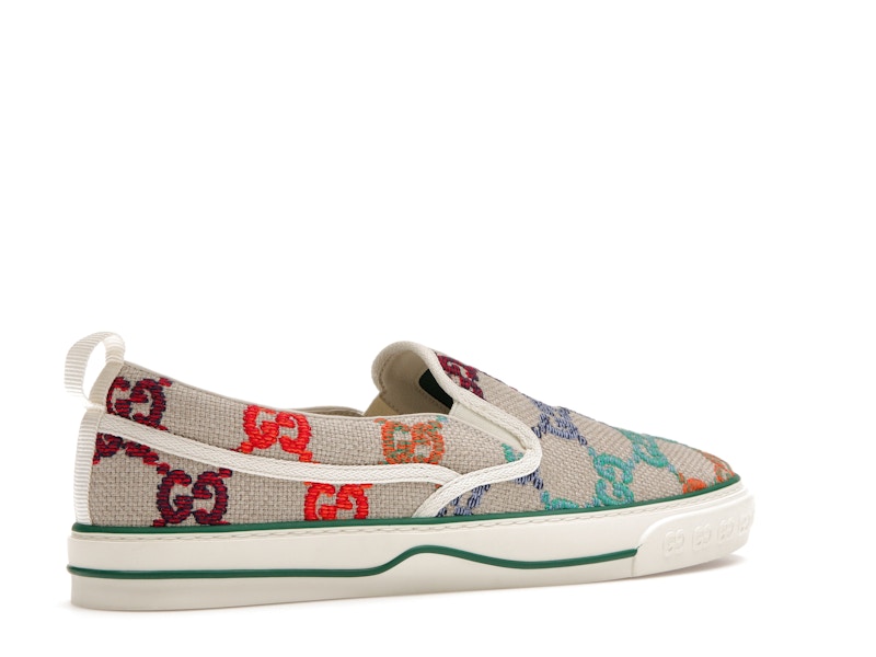 Gucci Tennis 1977 Slip On GG Logo White Multi