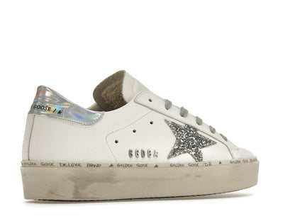Golden Goose Hi Star White Glitter Star Mirror Heel (Women's)