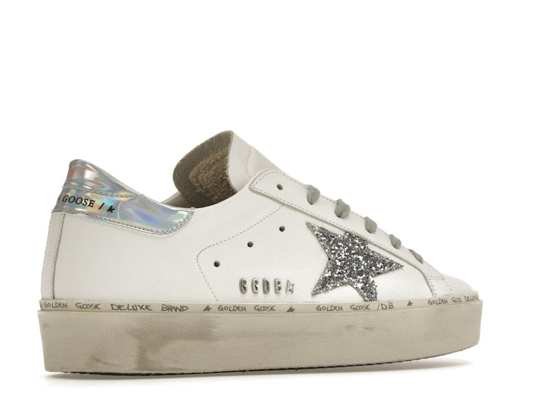 Golden Goose Hi Star White Glitter Star Mirror Heel (Women's)