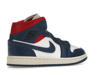 Jordan 1 Mid French Blue Gym Red (Women's)