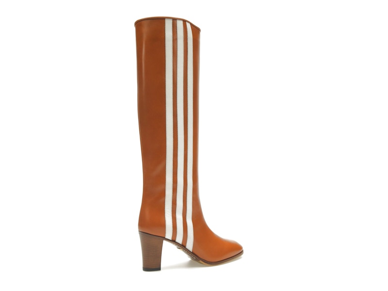adidas x Gucci 73mm Knee-High Boots Cognac Leather