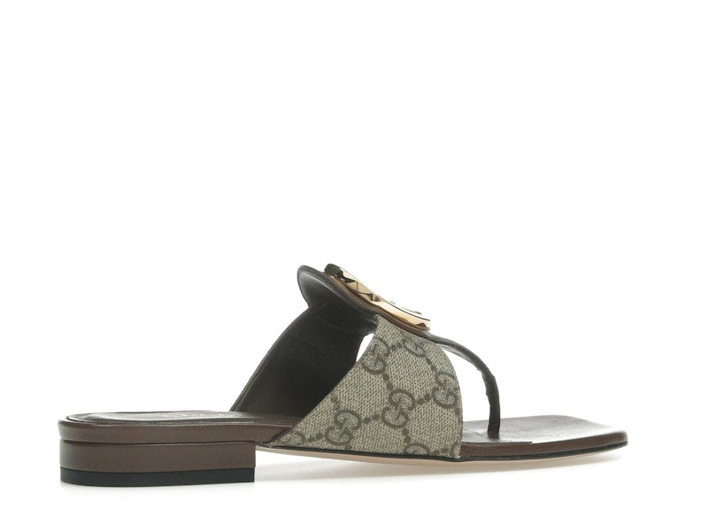 Gucci Blondie Thong Canvas Sandals Ebony (Women's)