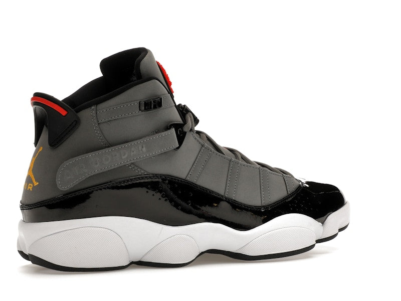 Jordan 6 Rings Smoke Grey Black Red Gold