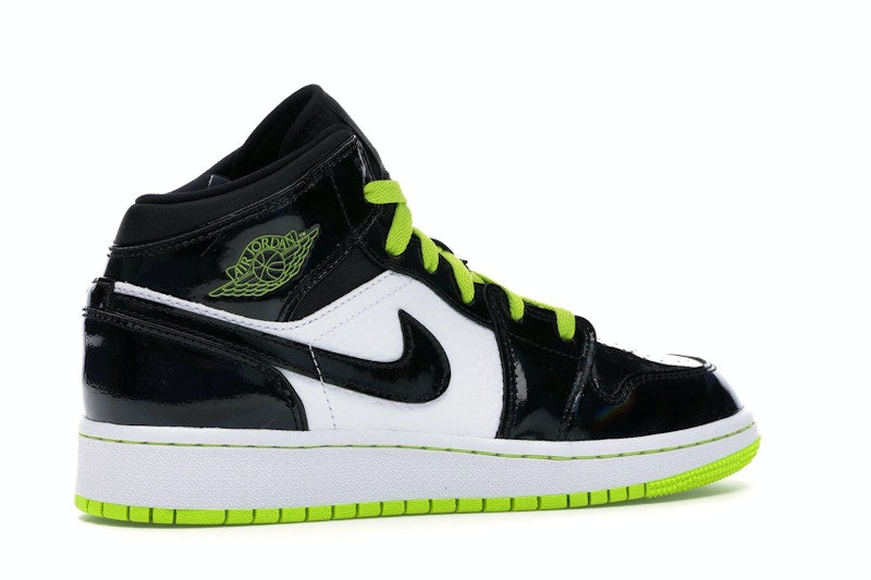 Jordan 1 Mid Black Cyber Mystic Green (GS)