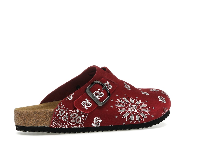 Bravest Studios Suede Paisley Clogs Burgundy