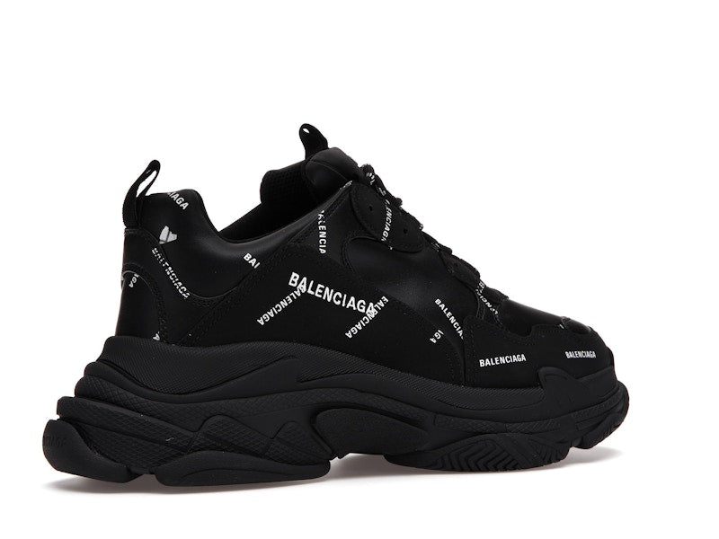 Balenciaga Triple S Allover Logo Black