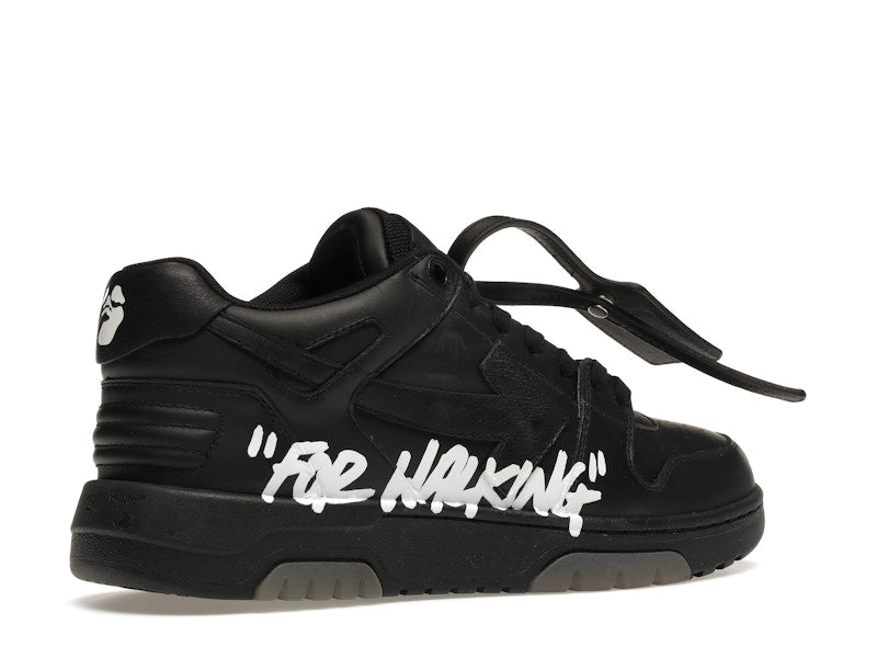 OFF-WHITE OOO Low Tops "For Walking" Black White