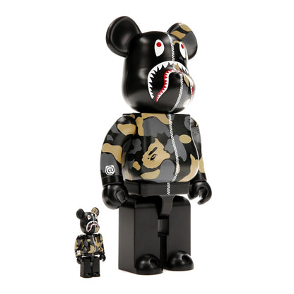 Bearbrick x BAPE Madison Avenue Exclusive Shark Camo 100% & 400% Set