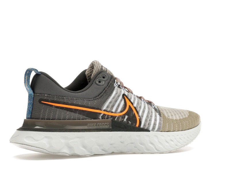 Nike React Infinity Run Flyknit 2 Light Bone Grey Orange