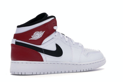 Jordan 1 Mid White Black Gym Red (GS)