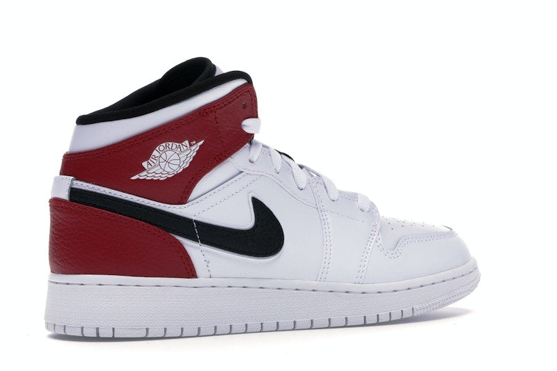 Jordan 1 Mid White Black Gym Red (GS)