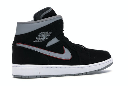 Jordan 1 Mid Black Particle Grey Gym Red