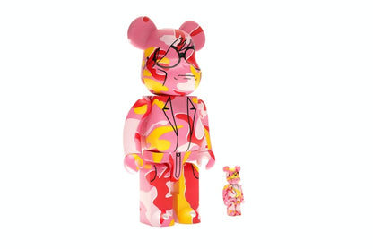 Bearbrick Andy Warhol Camo Ver. 100% & 400% Set Pink